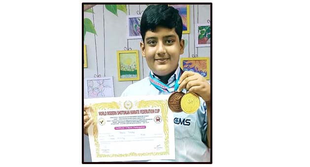  Arnav of CMS grabs the gold in State level Karate Championship