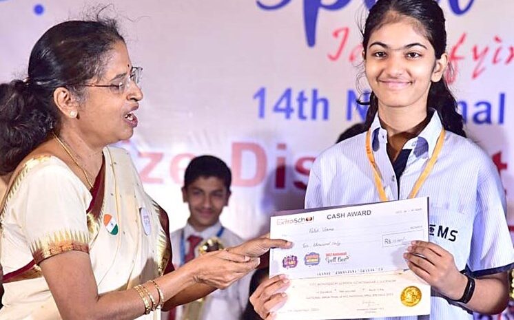  Palak Verma of CMS wins National Spell Bee  Contest placed on First Rank