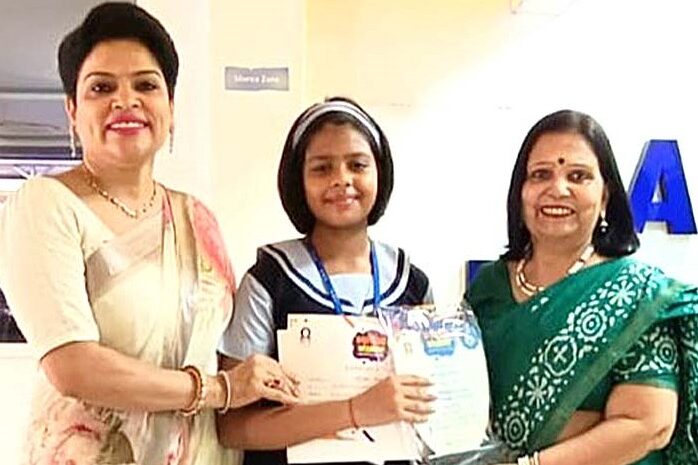  Rishtha wins gold medal in state level handwriting contest